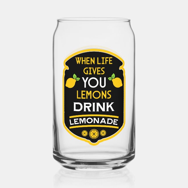 Vaso Con Forma De Lata Cuando La Vida Te Da Lemons Bebe Lemonade (Anverso)