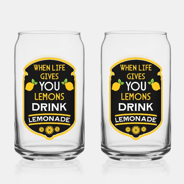 Vaso Con Forma De Lata Cuando La Vida Te Da Lemons Bebe Lemonade (Anverso)