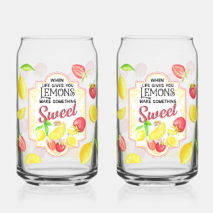 Vaso Con Forma De Lata 'Cuando la vida te da limones, haz algo dulce'