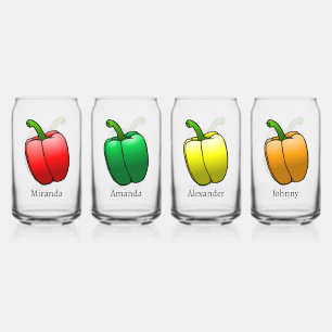 Vaso Con Forma De Lata Cuatro Pimientos
