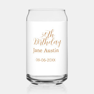 Vaso Con Forma De Lata cumpleaños 30 cobre marrón simple elegante nombre 