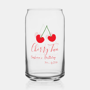Vaso Con Forma De Lata Cumpleaños dos 2º cereza roja niños simple 