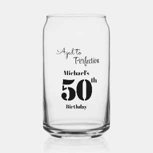 Vaso Con Forma De Lata Cumpleaños número 50 de hombre envejecido a la per