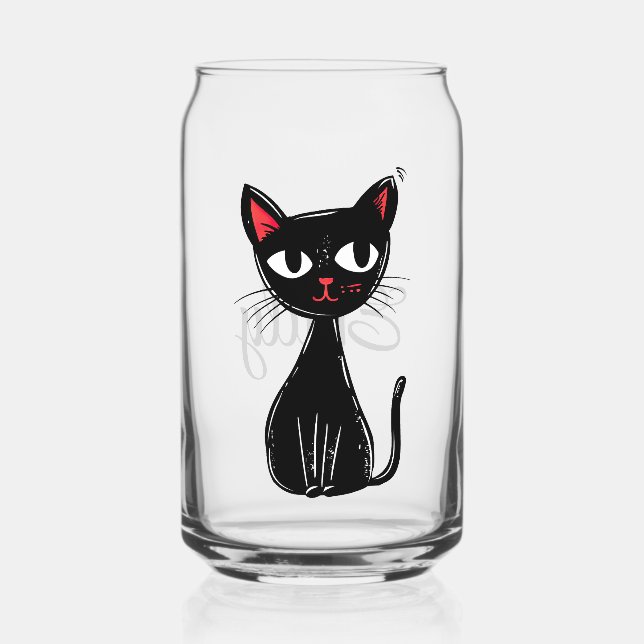 Vaso Con Forma De Lata Cutáneo negro personalizado de mediados de siglo (Anverso)