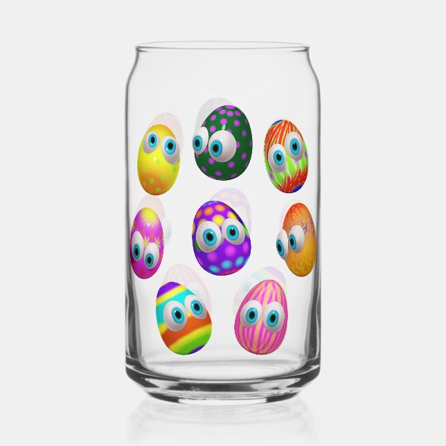 Vaso Con Forma De Lata Cute and Funny Easter Eggs Cartoon (Anverso)