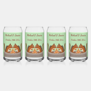 Vaso Con Forma De Lata Cute Chipmunks Personalizado de la boda de otoño