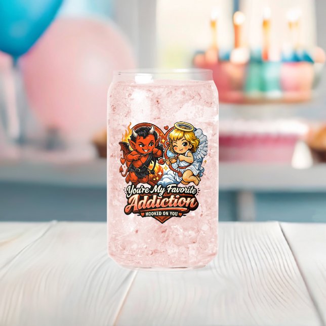 Vaso Con Forma De Lata Cute Devil & Angel Valentine Day Love Design (Insitu (Baby Shower))