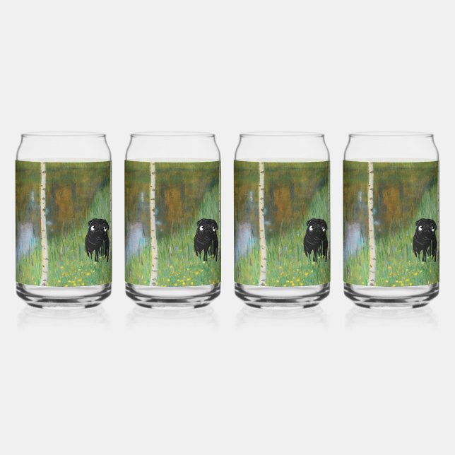 Vaso Con Forma De Lata Cute Dog Pug Gustav Klimt Forest (Reverso)