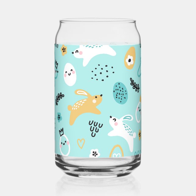 Vaso Con Forma De Lata Cute Easter Bunny Pattern Kawaii Rabbits Eggs  (Anverso)