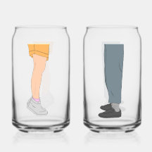 Cute Height Difference Couple Drinkware Set