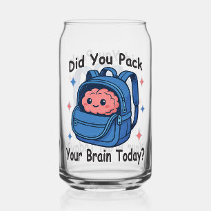 Vaso Con Forma De Lata Cute "¿Hoy Te Encajaste El Cerebro?" Brain Pun