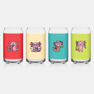 Vaso Con Forma De Lata Cute Nerd Axolotl I Axolotl Preguntas Marcas Meme