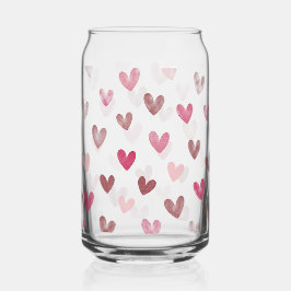 Vaso Con Forma De Lata Cute Pink Heart Pattern – Romantic &Stylish Design