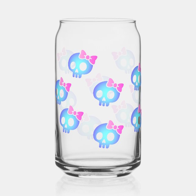 Vaso Con Forma De Lata Cute Purple Skull Planner (Anverso)