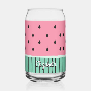 Vaso Con Forma De Lata Cute Verde Rosa Pastel de la sandía Personalizada
