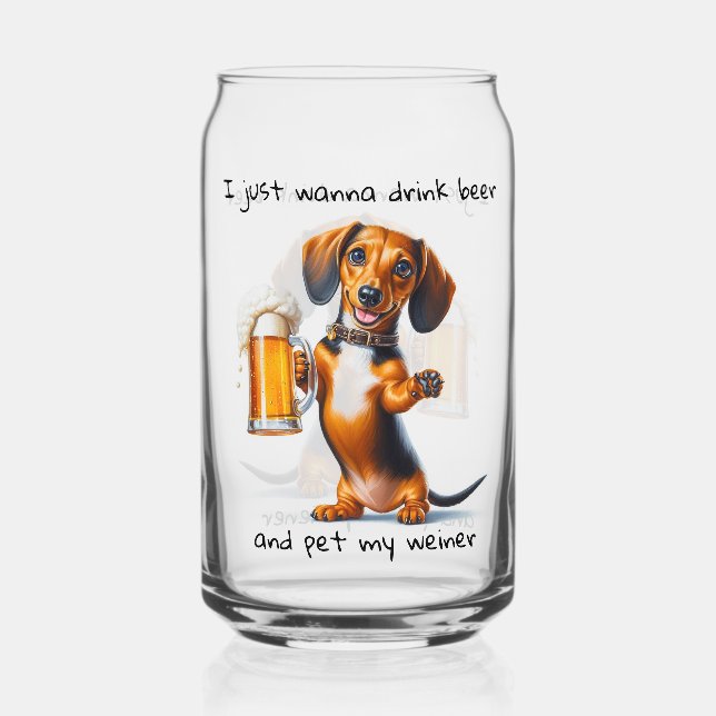 Vaso Con Forma De Lata Dachshund Divertido (Reverso )
