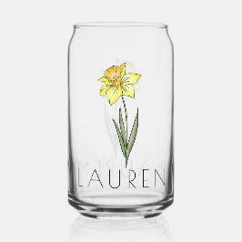 Vaso Con Forma De Lata DAFFODIL Marzo Nacimiento Flor Nombre personalizad