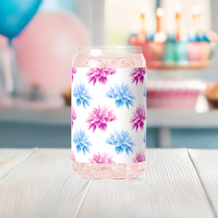 Vaso Con Forma De Lata Dahlia rosa, Dahla azul, patrón floral, flores