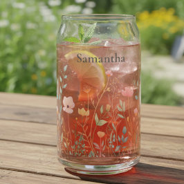 Vaso Con Forma De Lata Dainty Wildflower Personalized