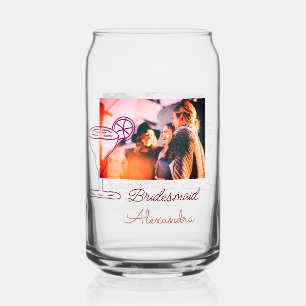 Vaso Con Forma De Lata Dama de honor agregar imagen nombre copa de cóctel