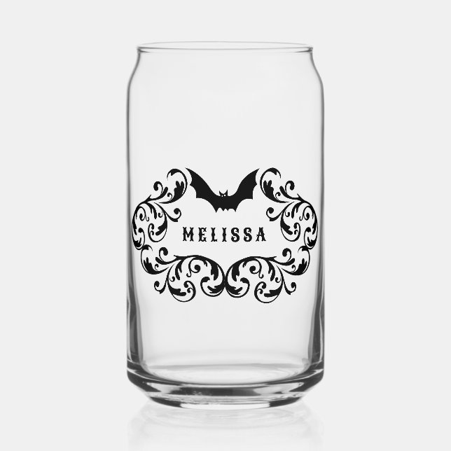 Vaso Con Forma De Lata Damask Glam Bat Personalizado (Anverso)