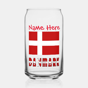 Vaso Con Forma De Lata Danmark Dannebrog Bandera Roja Personalización 