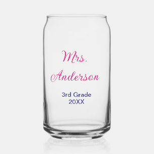 Vaso Con Forma De Lata de vuelta a la escuela nombre del maestro grado es