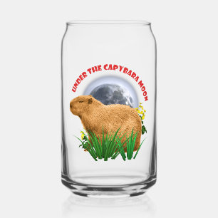 Vaso Con Forma De Lata Debajo de la Luna del Carpincho Animal Adorable