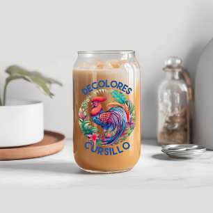 Vaso Con Forma De Lata DeColores Cursillo Colorful Floral Rooster