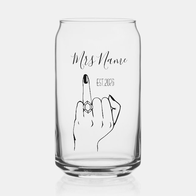 Vaso Con Forma De Lata Dedo con anillo de compromiso personalizado para r (Anverso)