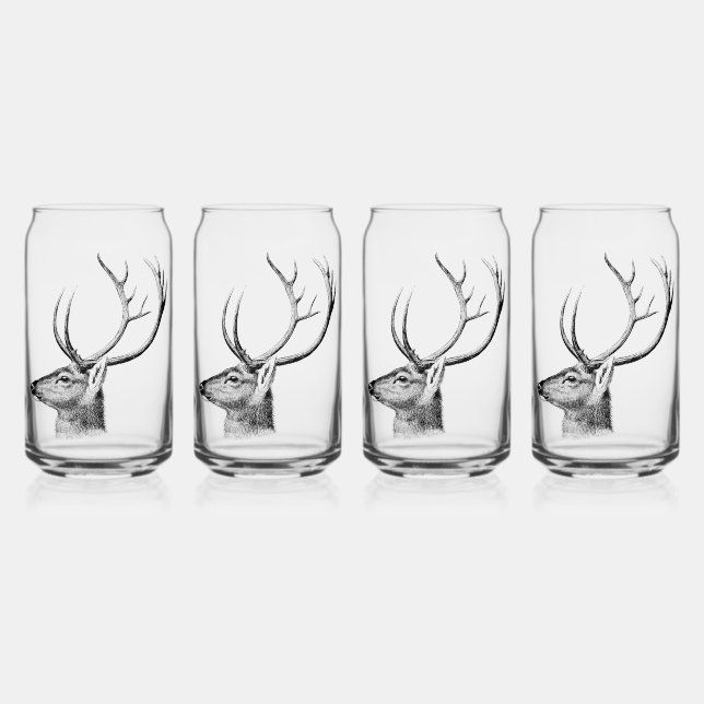Vaso Con Forma De Lata Deer Head Sihlouette (Anverso)