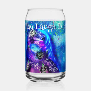 Vaso Con Forma De Lata Delfín Jugar Reír Amar Pintura Caprichosa Arte