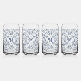 Vaso Con Forma De Lata Denim Blue Fancy Patrón gráfico personalizado