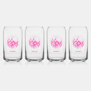 Vaso Con Forma De Lata Despedida de soltera Disco Boogie Rosa Brillante