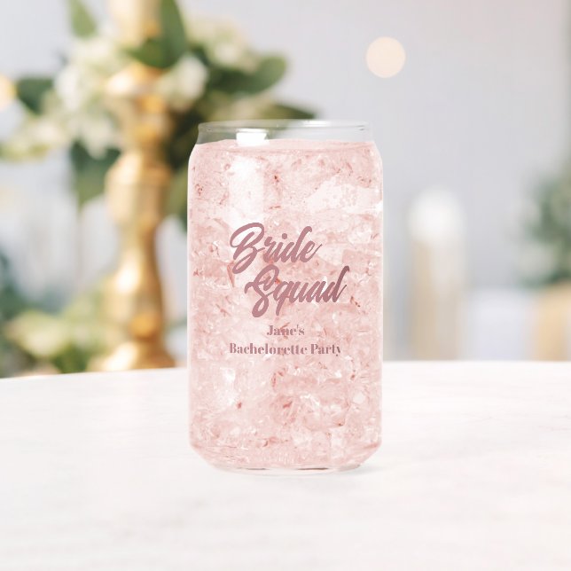 Vaso Con Forma De Lata Despedida de Soltera Dusty Rose Bride Squad (Insitu (Boda))