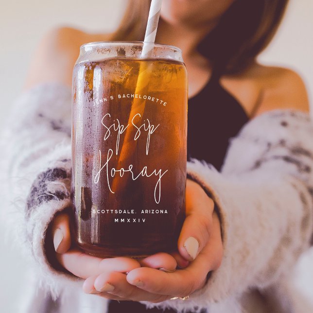 Vaso Con Forma De Lata Despedida de Soltera Personalizada Sip Sip Hooray (Subido por el creador)