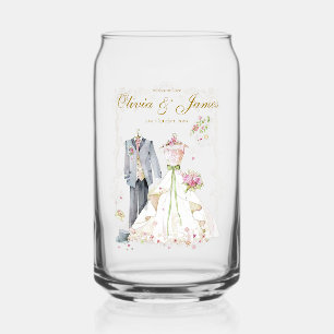Vaso Con Forma De Lata Detalles personalizados Novia y Novio 