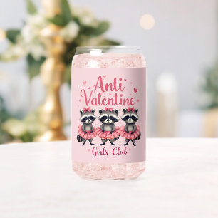 Vaso Con Forma De Lata Día Anti San Valentín Mapache Divertido Lindo Kawa