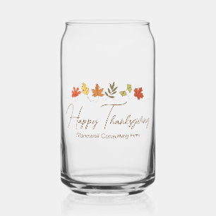 Vaso Con Forma De Lata Día de Acción de Gracias Feliz Chic Hojas Empresa