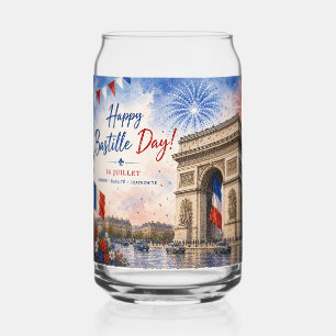 Vaso Con Forma De Lata día de la Bastilla Arco de triunfo París Francia f