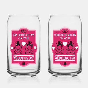Vaso Con Forma De Lata Día de la boda de Chicas homosexuales