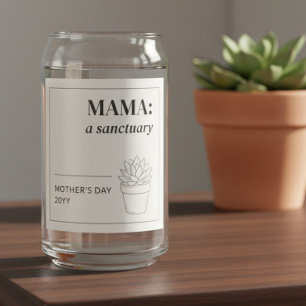 Vaso Con Forma De Lata Día de la Madre Minimalista Mama Santuario Botánic