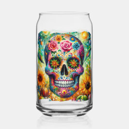 Vaso Con Forma De Lata Día de los muertos por la caída del azúcar