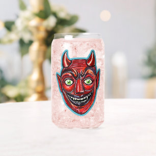 Vaso Con Forma De Lata Diablo Rojo Vintage Halloweenies
