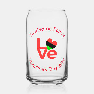 Vaso Con Forma De Lata Diaspora Afroamericana Roja LOVE Personalizada 