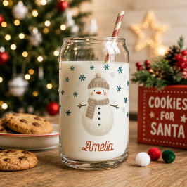 Vaso Con Forma De Lata Dibujo de copos de nieve de muñeco de nieve lindo
