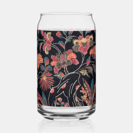 Vaso Con Forma De Lata Dibujo de flores