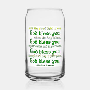 Vaso Con Forma De Lata Dios te bendiga Bendición irlandesa