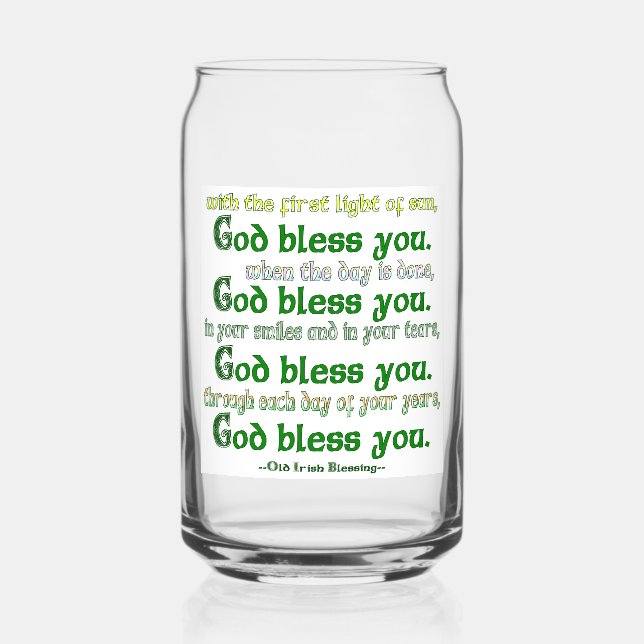 Vaso Con Forma De Lata Dios te bendiga irlandés (Anverso)
