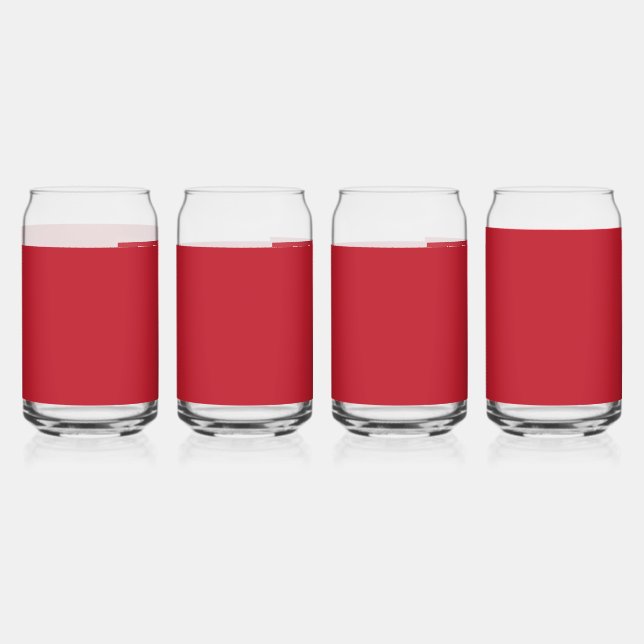 Vaso Con Forma De Lata Diseño cautivador del borde blanco de fondo rojo (Anverso)